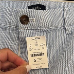 J.Crew Light Blue Striped Trousers NWT